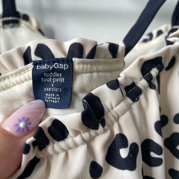 Baby Gap Cheetah Print Peplum Skirt One Piece Bathingsuit Size 5T - Picture 11 of 13